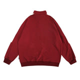 Men Hoodie Letter Embroidered Printed Mock Neck Hoodie