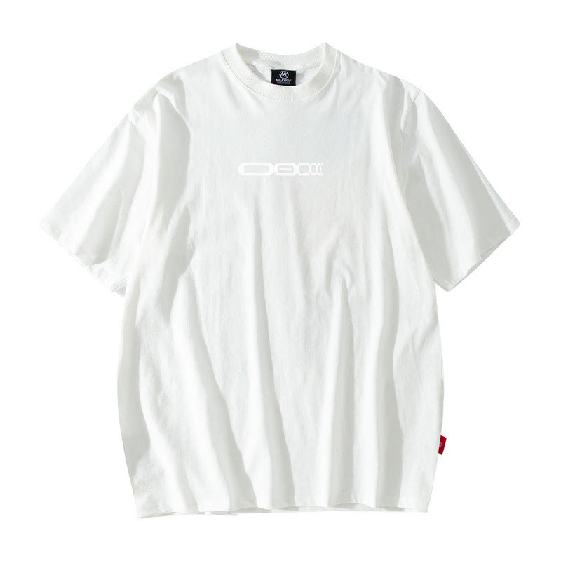 Men's T Shirt Short-Sleeved T-shirt Men's and Women's High Street Loose round Neck Print