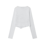 Women Long Sleeve T-Shirt Printed Small V-neck Long Sleeve T-shirt Girls' Spring and Autumn Short