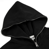 Men Hoodie Hooded Coat with Masked Zipper Men's Spider Web Puff Print Cardigan Sweater