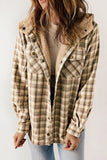 Plaid Trench Coat Autumn and Winter Women's Plaid Button Hooded Jacket