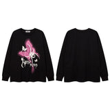 Men Long Sleeve Shirt Butterfly Graffiti Unique Design Long Sleeve Bottoming T-shirt Men and Women Vibe
