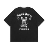 Men T Shirt Retro Washed Loose Half Sleeve Fashion Brand Hiphop Short Sleeve
