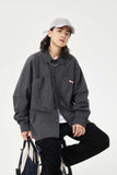 Unisex Jacket Fall Hook & Loop Shirt Women's Clothing