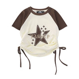 Women T-shirt Short T-shirt Girls Summer round Neck Short Sleeve
