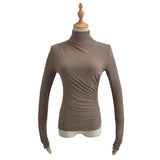 Women T-Shirt Bottoming Shirt T-shirt Slim Long Sleeve Top Women