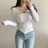 Women Long Sleeve Shirt Vest Long Sleeve Skinny Slimming Top
