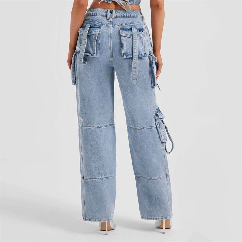 Women Cargo Pants Jeans Women's Autumn Loose Trousers