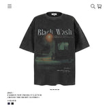 American vintage street T-shirt loose cotton retro large size men's clothing