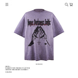 American vintage street T-shirt pure cotton retro men's and women's summer loose