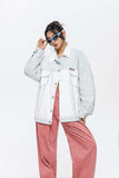 Unisex Jacket Autumn Monochrome Stitching Casual Coat Women's Clothing