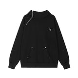 Men Hoodie Simple Personality Hooded Sweater Boys Turtleneck Zipper Pullover Loose Hoodie Autumn and Winter