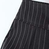Women Skirt Retro College Style Striped Skirt Ins