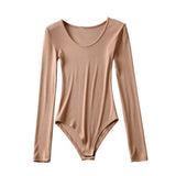 Women T-Shirt Spring round Neck Tight Pattern Slim-Fit Long Sleeve One-Piece T-shirt