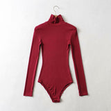 Women T-Shirt Long Sleeve Jumpsuit Solid Color T-shirt