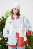 Unisex Jacket Autumn Color Contrast Patchwork Jacket Women's Clothing