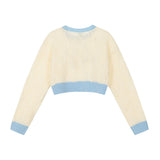 Women Sweater Short Sweater for Girls Autumn Leisure round Neck Long Sleeve