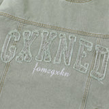 Men Denim Jacket Washed and Worn Hooded Denim Jacket Men's Loose Spring and Autumn Denim Sweatshirt