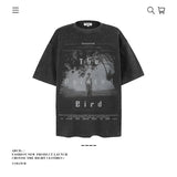 American vintage street T-shirt men's loose spring and summer half-sleeved shirt