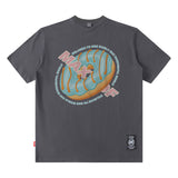 Men T Shirt Street Retro Printed Men and Women Couple Summer Short Sleeve T-shirt