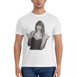 Vintage Finger T-Shirts for Men Crewneck Cotton T Shirt