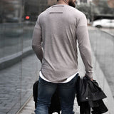 Men T Shirt Spring and Autumn Long Sleeve Cotton T-shirt Printed Men