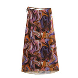 Women Skirt Autumn Printed Long Sleeve T-shirt Skirt Suit
