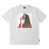 Men T Shirt Fashion Brand Street Printing round Neck Loose Short Sleeves T-shirt Men and Women