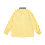 Men Long Sleeved T Shirt Embroidered Letter Long Sleeve Shirt Men's Loose Casual Contrast Color Shirt Spring and Autumn