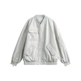 Unisex Jacket Autumn Large Pocket Zipper Leather Jacket Women's Clothing