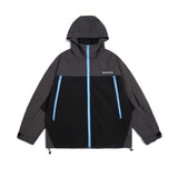 Unisex Jacket Fall Color-Blocking Hooded Casual Jacket