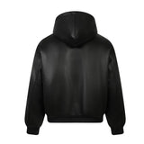 Unisex Down Jacket Winter Plush Collar Hooded Padded Jacket