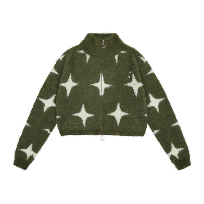 Women Sweater Cropped Sweater Coat Women's Autumn Winter Coat
