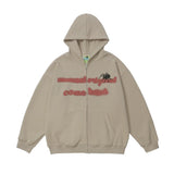 Men Hoodie Spider Web Printed Hooded Jacket Men's Cardigan