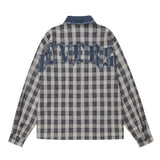 Men Long Sleeved T Shirt Letter Embroidery Long Sleeve Shirt Men Autumn Contrast Color Pocket Shirt Coat
