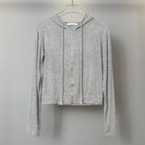 Women Long Sleeve Shirt Hooded Zipper Sweatshirt Long Sleeve Short Top Tube Top Vest