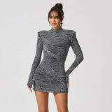 Woman Dresses Women's Spring Leisure round Neck Long Sleeve Pullover Short Dress