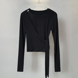 Women Long Sleeve Shirt Autumn and Winter round Neck