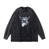 Men Long Sleeve Shirt Doberman Pinscher Printed Washed Long Sleeve T-shirt for Men and Women
