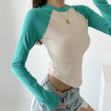 Women T-Shirt Long-Sleeved T-shirt Women's round Neck Bottoming Shirt Top