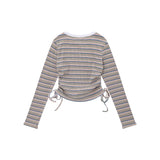 Women Long Sleeve T-Shirt Long Sleeve T-shirt Girls round Neck Contrast Color Short Top