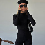 Women Jumpsuit Women's Clothing Spring Zipper Slim Fit Long Sleeve Jumpsuit Women