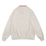 Men Hoodie Lapel Sweater Men's Spring and Autumn Print Casual Long Sleeve