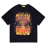 Men T Shirt Printed Rock Loose Bottoming Shirt Casual Short Sleeve T-shirt for Men and Women