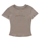 Women T-shirt Short-Sleeved T-shirt Girls' round Neck Summer Casual