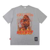 Men's T Shirt Printed Short-Sleeved T-shirt Men's and Women's High Street Hip Hop Retro