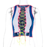 Women Halter Tops Summer Contrast Color Sexy Vest