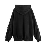 Men Hoodie Masked Zipper Hooded Sweater Men's Worn-out Design Sense Baggy Coat