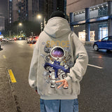 Men Hoodie Hooded Sweater Men's Spring and Autumn Loose Casual Astronaut Print