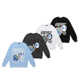 Men Long Sleeve Shirt Loose round Neck Sweater Male Letter Top Autumn